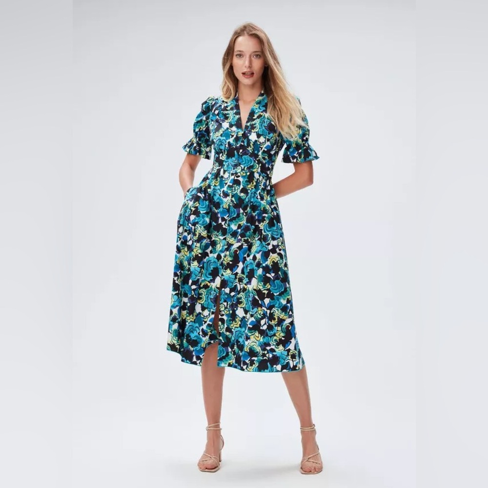 DVF Erica Midi Dress Size 00 No Flaws